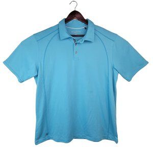 Tommy Bahama Turquoise Blue Polo Shirt Short Sleeve Knit Business Casual Preppy